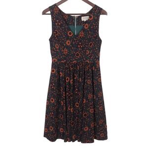 Everly Jewel Tone Floral V-Neck Sleeveless Dress Women's Size Small